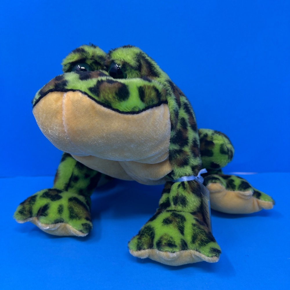 Ganz Webkinz BullFrog Green Brown Spotted Stuffed Animal w/ Code HM114 - Picture 2 of 16